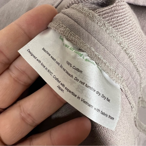 M.M.Lafleur The Harris Funnel Neck Sweatshirt Fine Terry Smoky Taupe Size Small - Picture 9 of 10